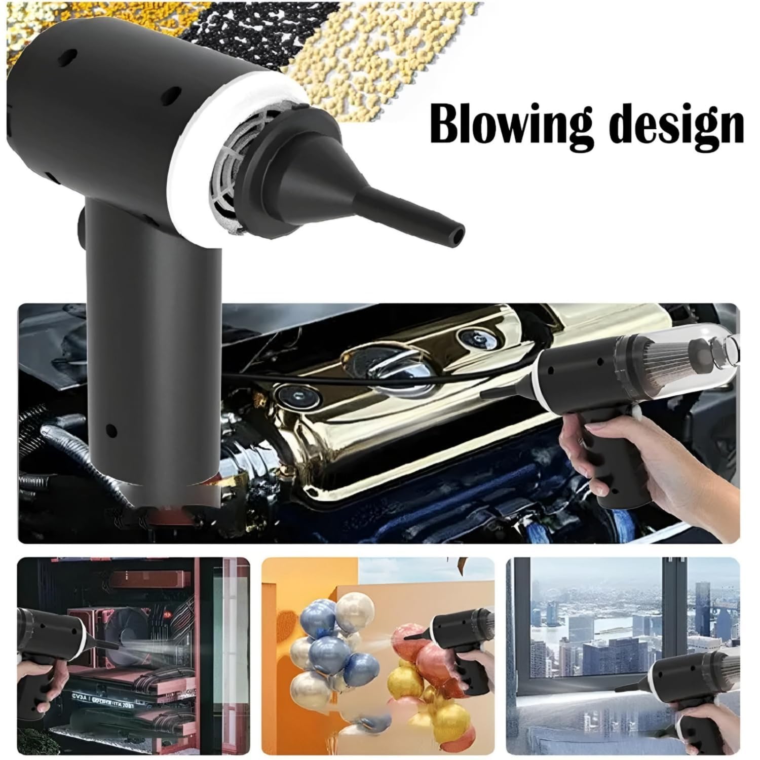 ChaiMoksha Portable Car Vacuum Cleaner — 3-in-1 Wireless Handheld with Blower & Air Duster