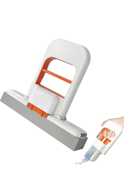 ChaiMoksha Mini Foldable Desktop Mop — Self-Squeeze Sponge Mop for Wet & Dry Use