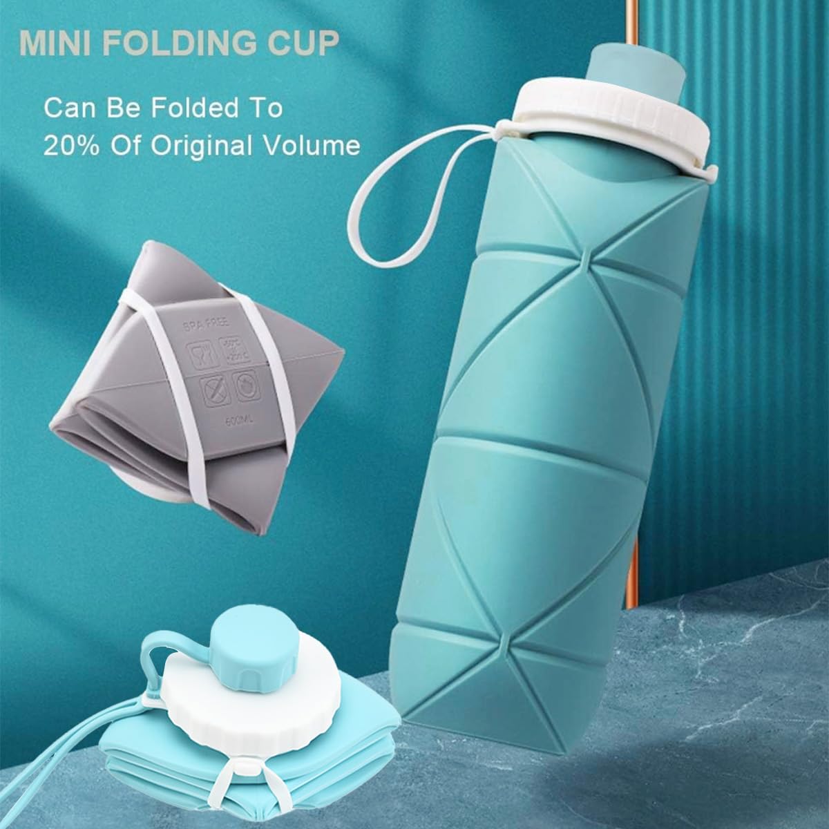 ChaiMoksha Folding Silicone Water Bottle — Stay Hydrated Anywhere, Anytime