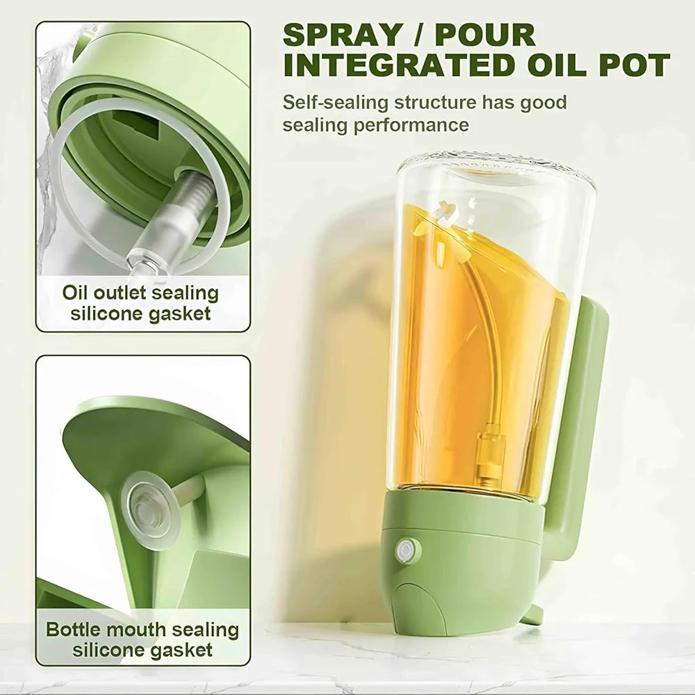 ChaiMoksha 2-in-1 Glass Oil Dispenser & Spray Bottle — 500ml for Air Fryer, BBQ & Kitchen