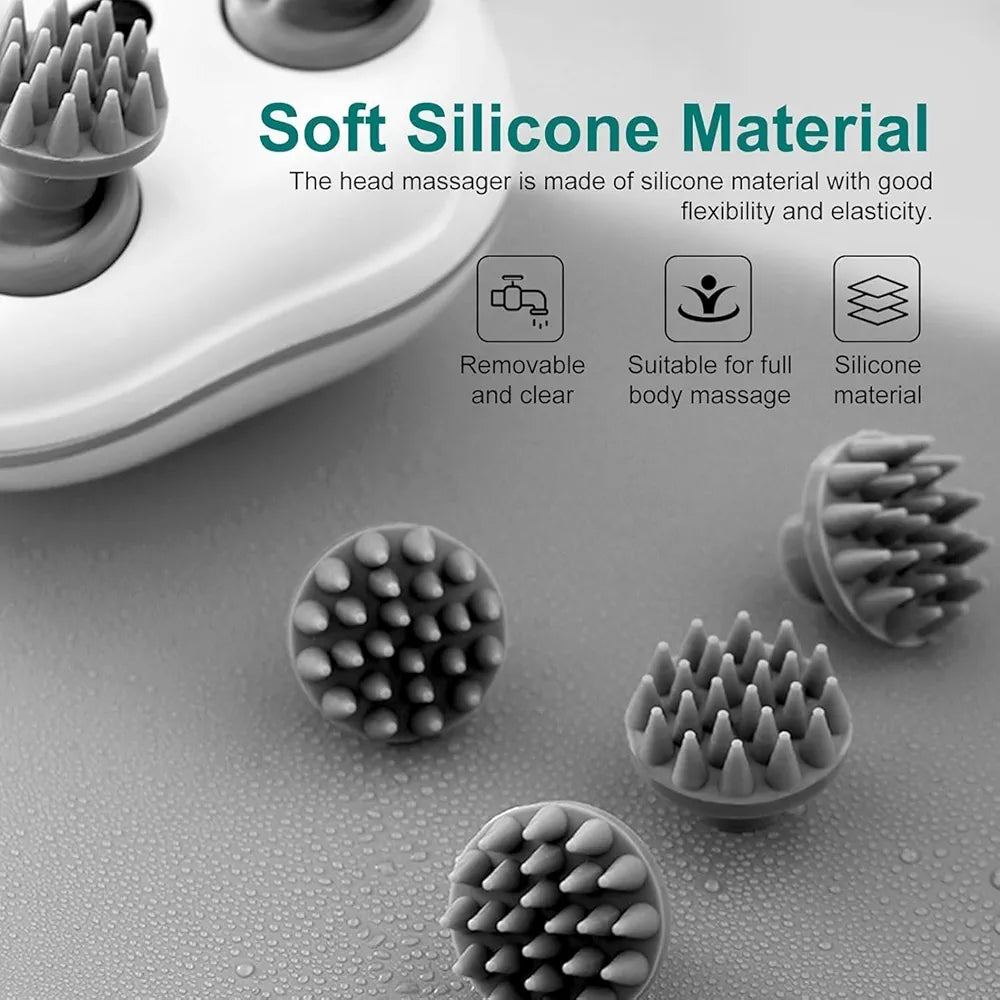 ChaiMoksha Rechargeable Scalp Massager — Soft Silicone Head & Hair Growth Massager