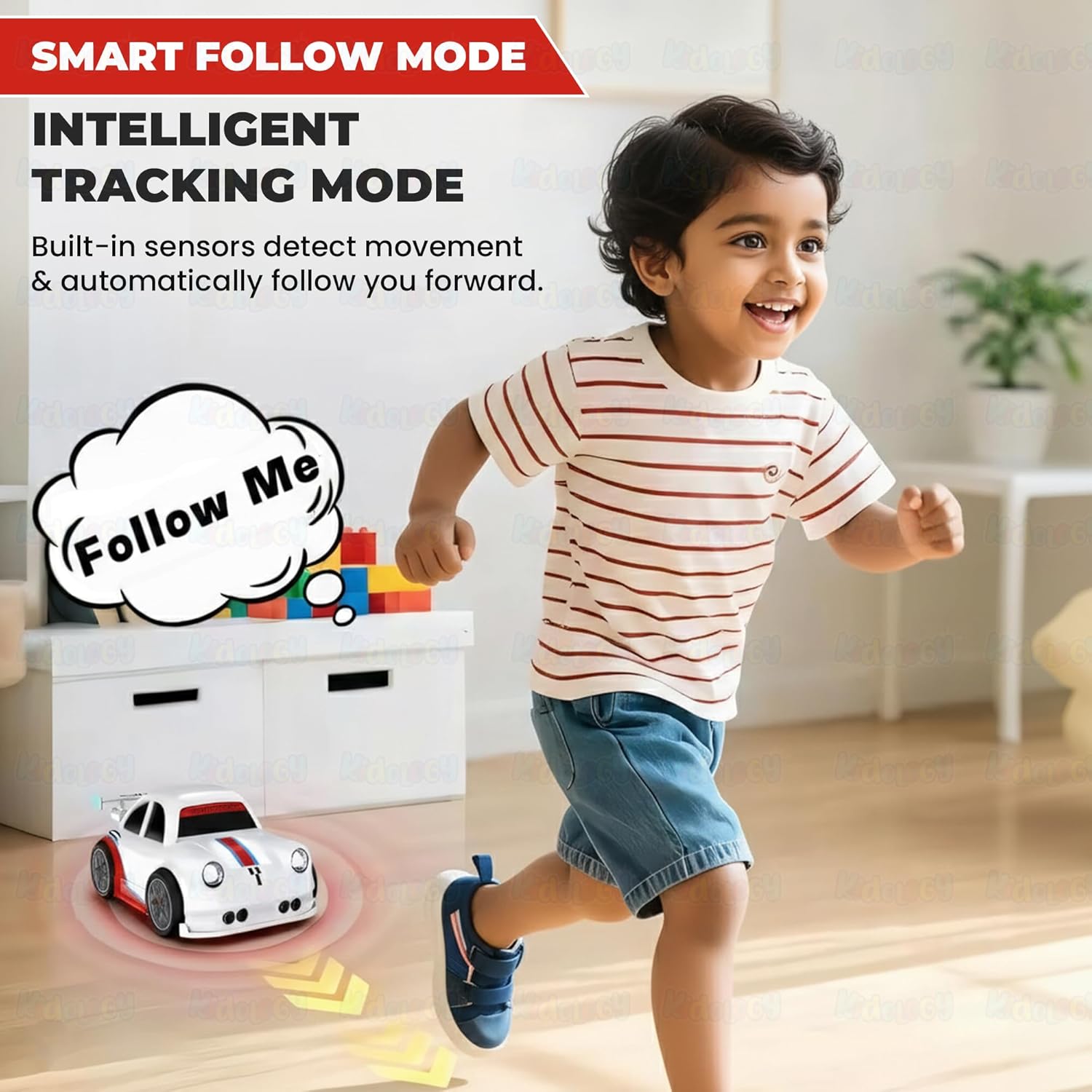 ChaiMoksha RC Racing Car — LED Lights, 360° Stunts & Smart Sensor Control for Kids
