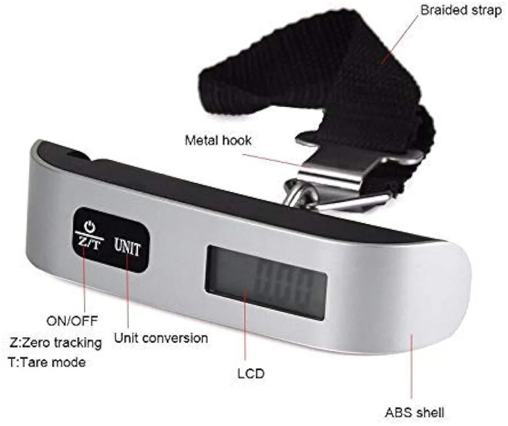 ChaiMoksha Digital Luggage Scale — 50kg Hanging Scale with Temperature Sensor