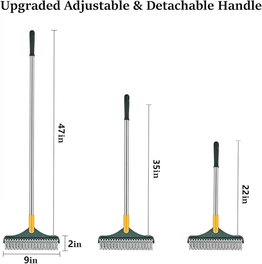 ChaiMoksha 3-in-1 Bathroom Brush — 180° Rotating Scrubber, Wiper & Long Handle