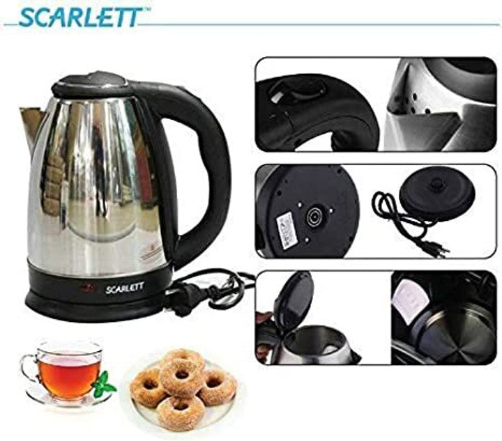 ChaiMoksha Electric Kettle — 2L Stainless Steel with Dry Boil Protection (Silver)