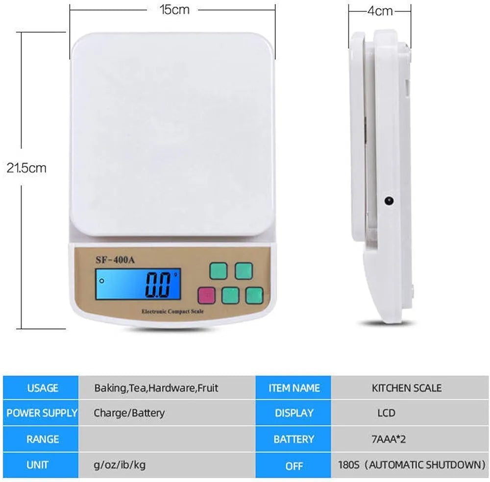 ChaiMoksha Digital Kitchen Scale — 10kg Compact Food Weight Machine with Tare Function