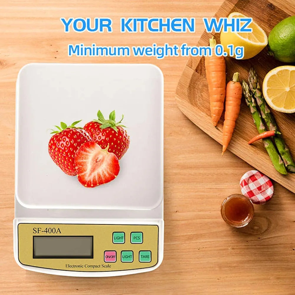 ChaiMoksha Digital Kitchen Scale — 10kg Compact Food Weight Machine with Tare Function