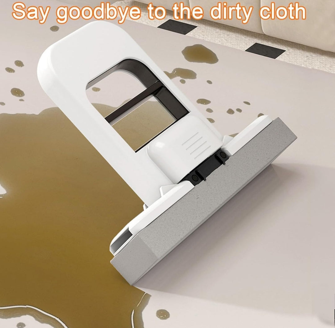 ChaiMoksha Mini Foldable Desktop Mop — Self-Squeeze Sponge Mop for Wet & Dry Use
