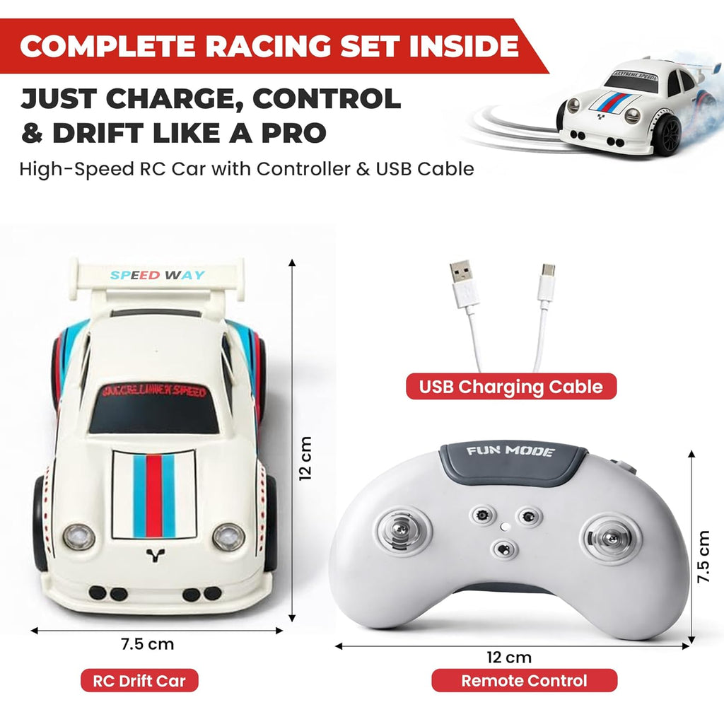 ChaiMoksha RC Racing Car — LED Lights, 360° Stunts & Smart Sensor Control for Kids
