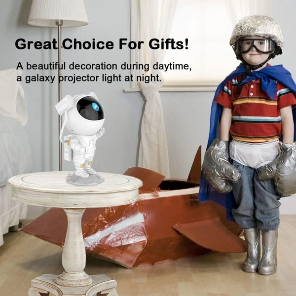 ChaiMoksha Astronaut Galaxy Projector — 360° Rotating Night Light with Remote & Timer