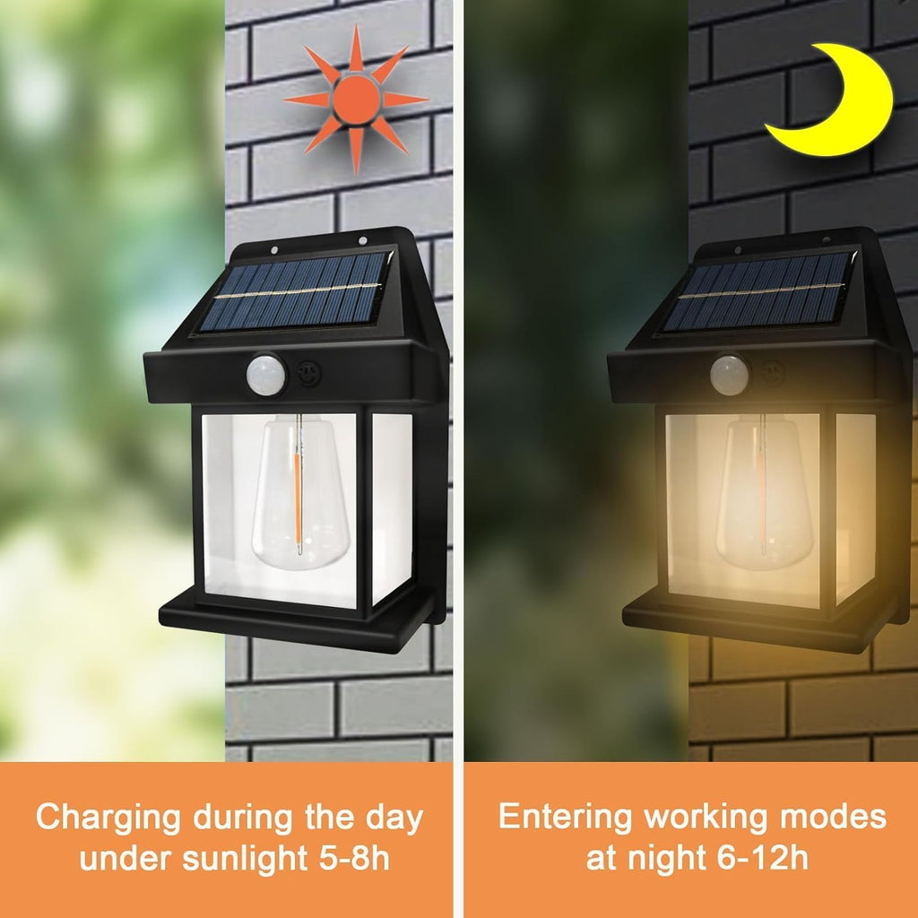 ChaiMoksha Solar Wall Light with Motion Sensor — Smart Security Lighting, Zero Electricity