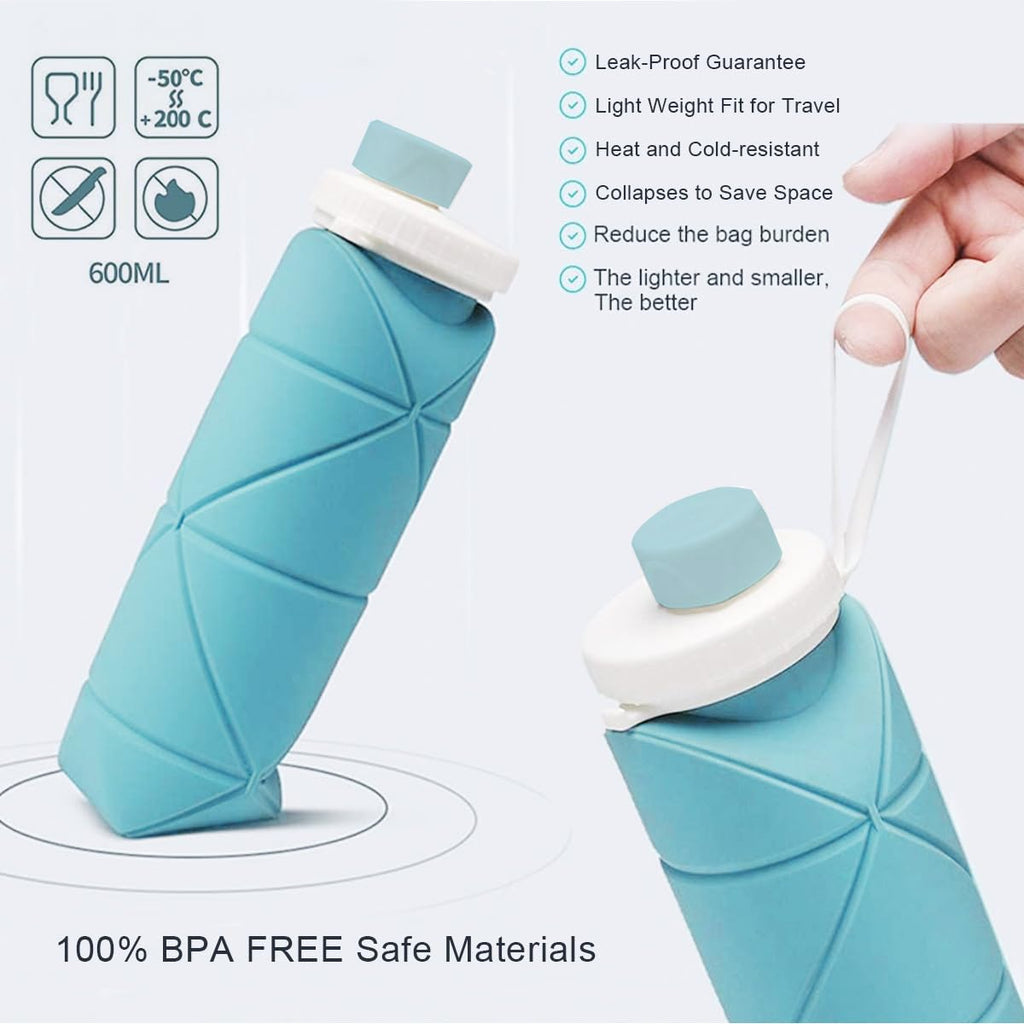 ChaiMoksha Folding Silicone Water Bottle — Stay Hydrated Anywhere, Anytime
