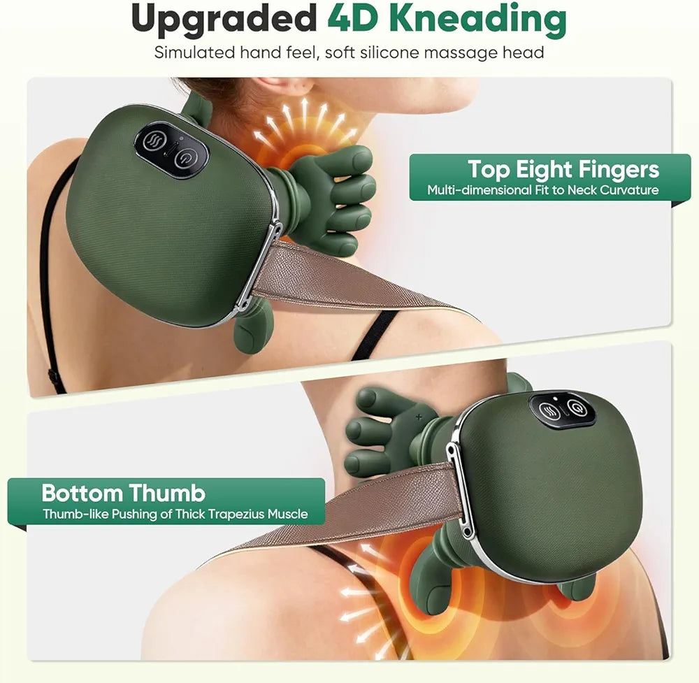 ChaiMoksha Heated Massager — Deep Tissue 4D Shiatsu Relief for Neck & Back