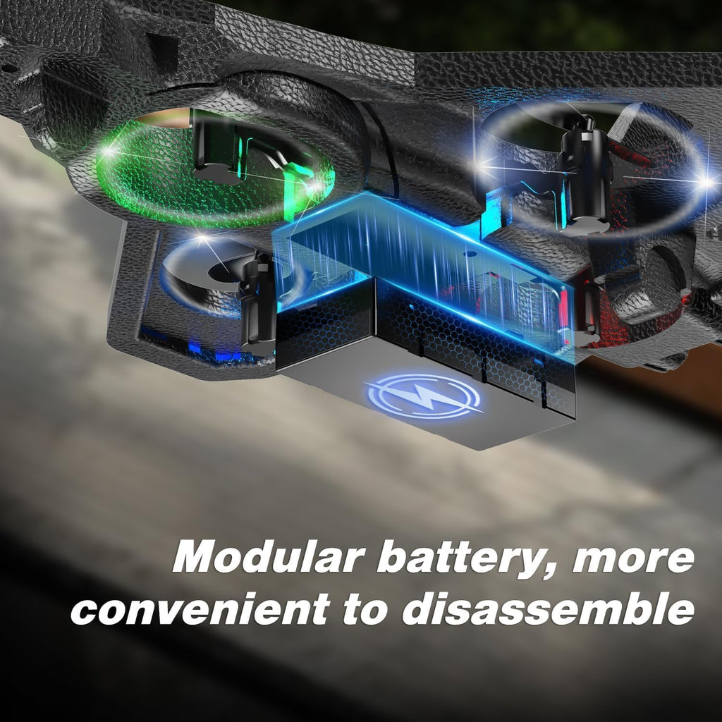 ChaiMoksha RC Fighter Drone — 360° Flips, LED Lights & One-Key Takeoff for Kids & Adults