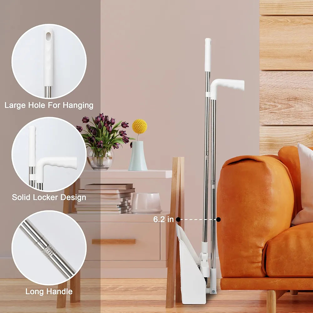 ChaiMoksha Broom & Dustpan Set — Long Handle, No-Bend Floor Cleaning Combo