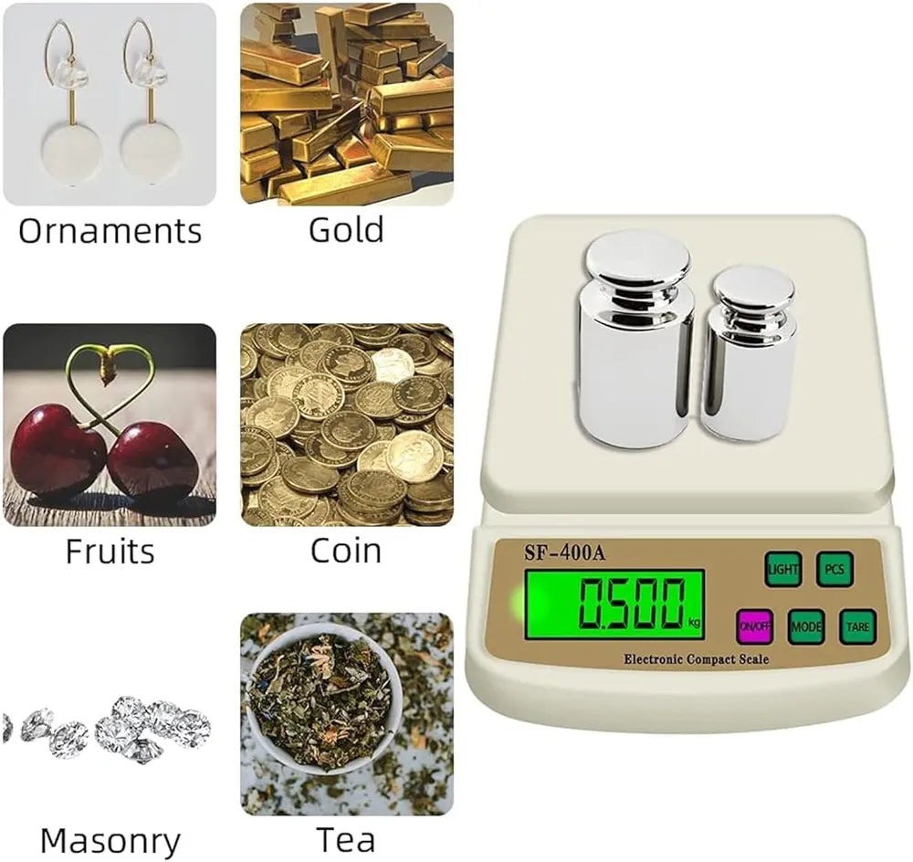 ChaiMoksha Digital Kitchen Scale — 10kg Compact Food Weight Machine with Tare Function