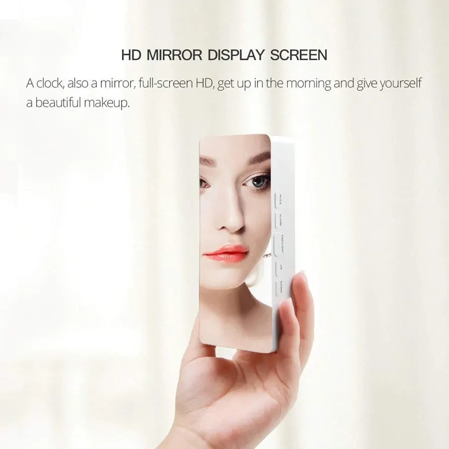 ChaiMoksha Digital LED Mirror Alarm Clock — Date, Temperature & Night Display