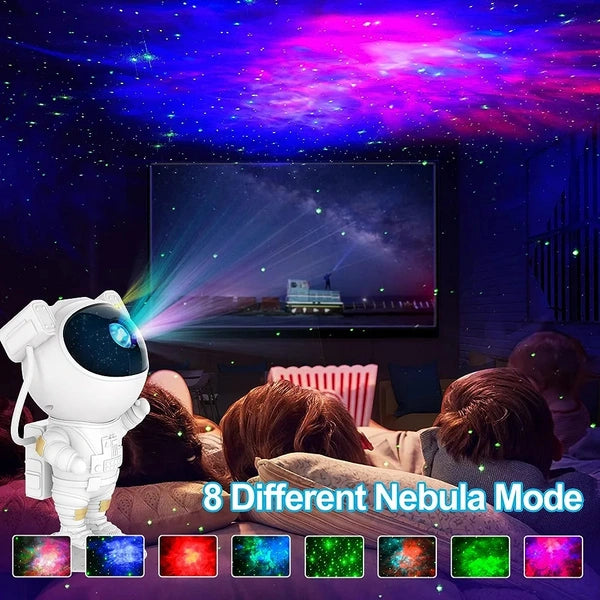 ChaiMoksha Astronaut Galaxy Projector — 360° Rotating Night Light with Remote & Timer