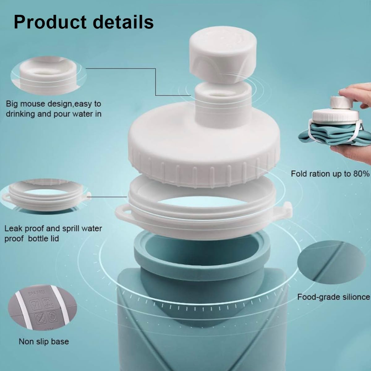 ChaiMoksha Folding Silicone Water Bottle — Stay Hydrated Anywhere, Anytime