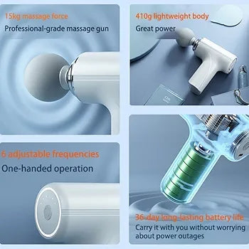 ChaiMoksha Mini Massage Gun — 6 Speed Deep Tissue Massager for Body, Neck, Back & Feet