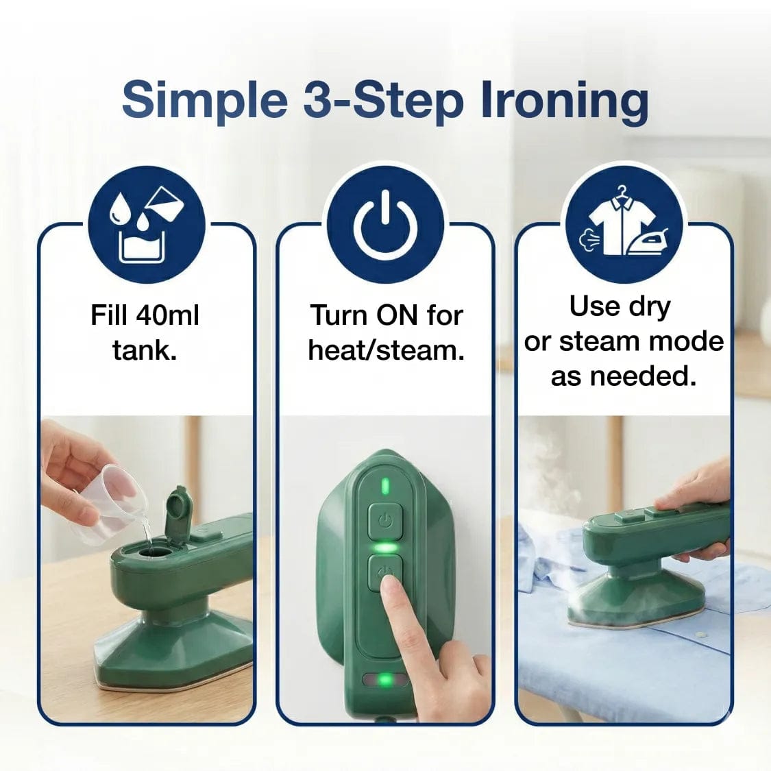 ChaiMoksha Portable Handheld Steam Iron — Wrinkle-Free Clothes in Seconds, Anywhere