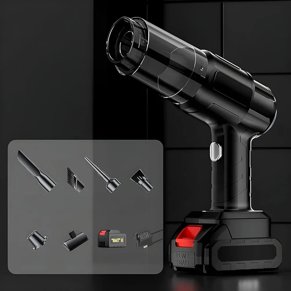 ChaiMoksha 3-in-1 Wireless Car Vacuum Cleaner — 18000PA, 120W Brushless Motor, 50-60 Min Runtime