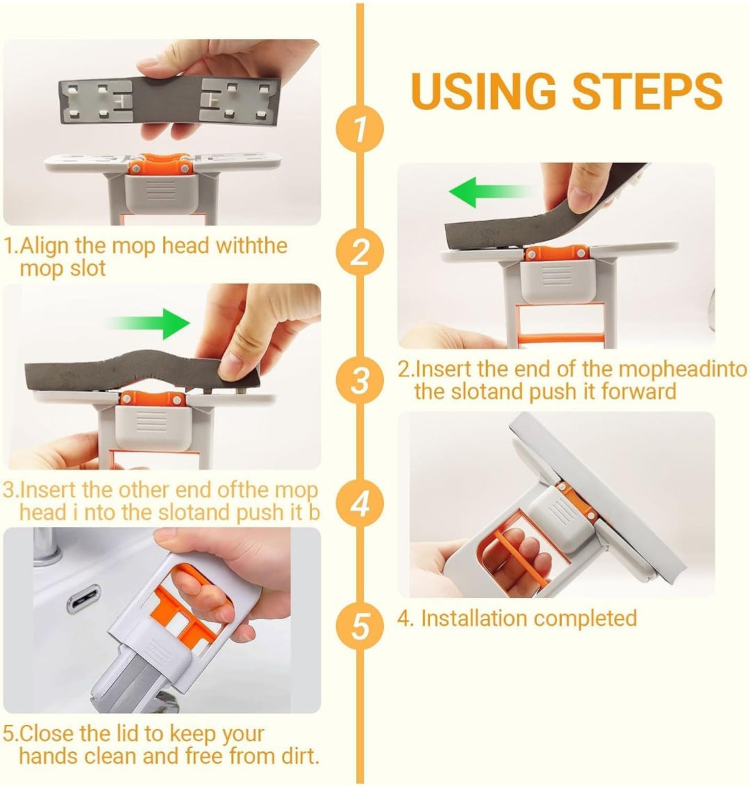ChaiMoksha Mini Foldable Desktop Mop — Self-Squeeze Sponge Mop for Wet & Dry Use