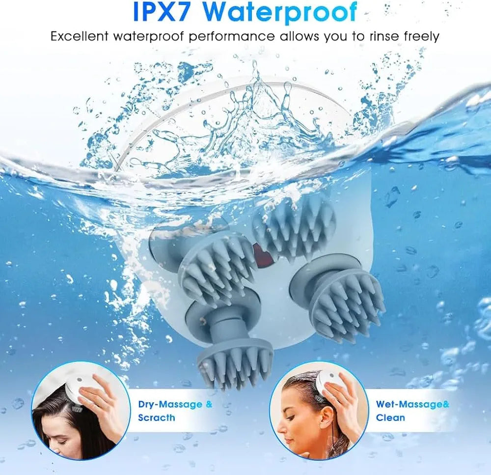 ChaiMoksha Rechargeable Scalp Massager — Soft Silicone Head & Hair Growth Massager