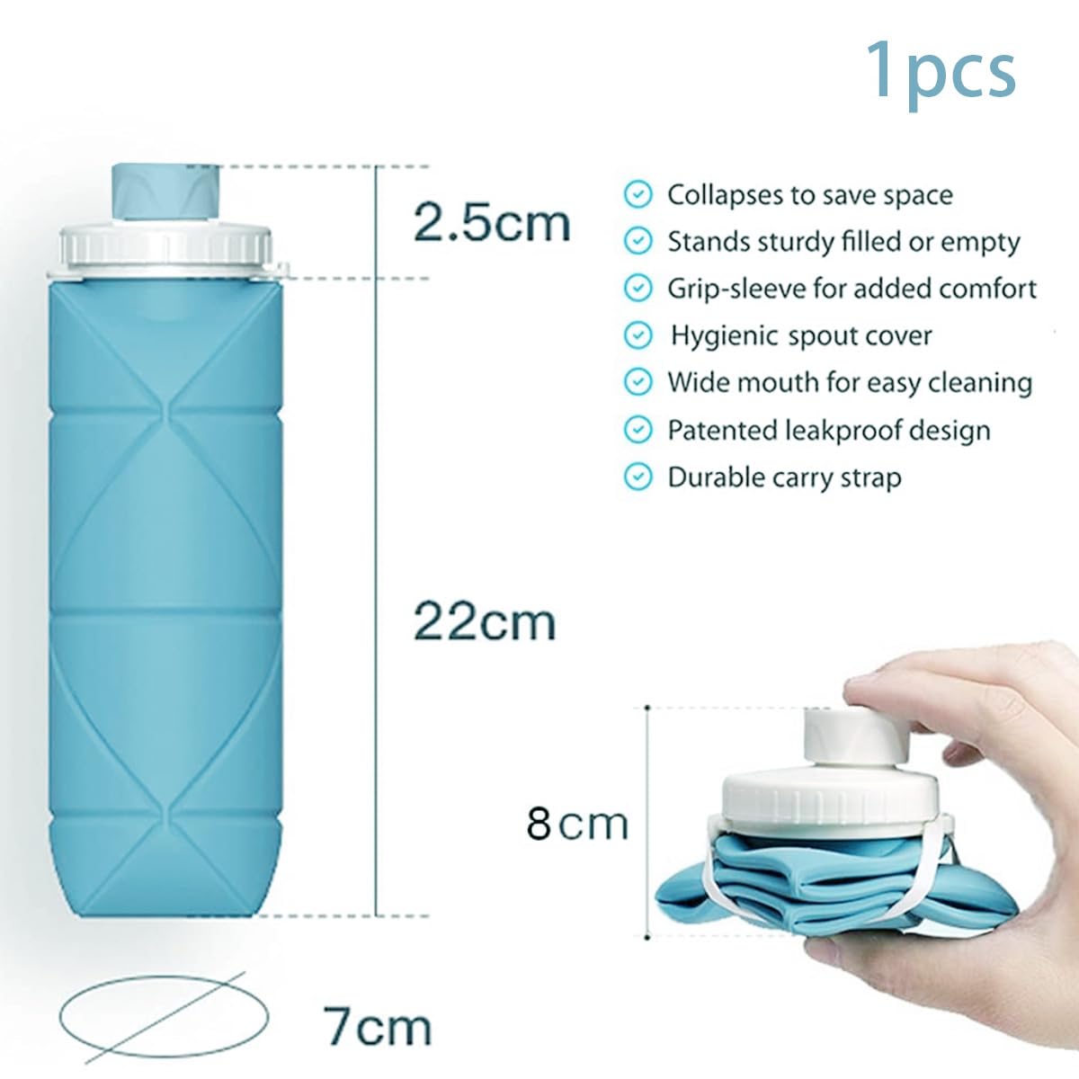 ChaiMoksha Folding Silicone Water Bottle — Stay Hydrated Anywhere, Anytime