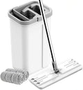 ChaiMoksha Self-Cleaning Mop & Bucket Set — 360° Rotating Flat Mop with Dual Chamber & Microfiber Pads