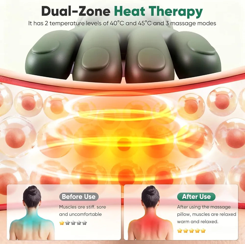 ChaiMoksha Heated Massager — Deep Tissue 4D Shiatsu Relief for Neck & Back