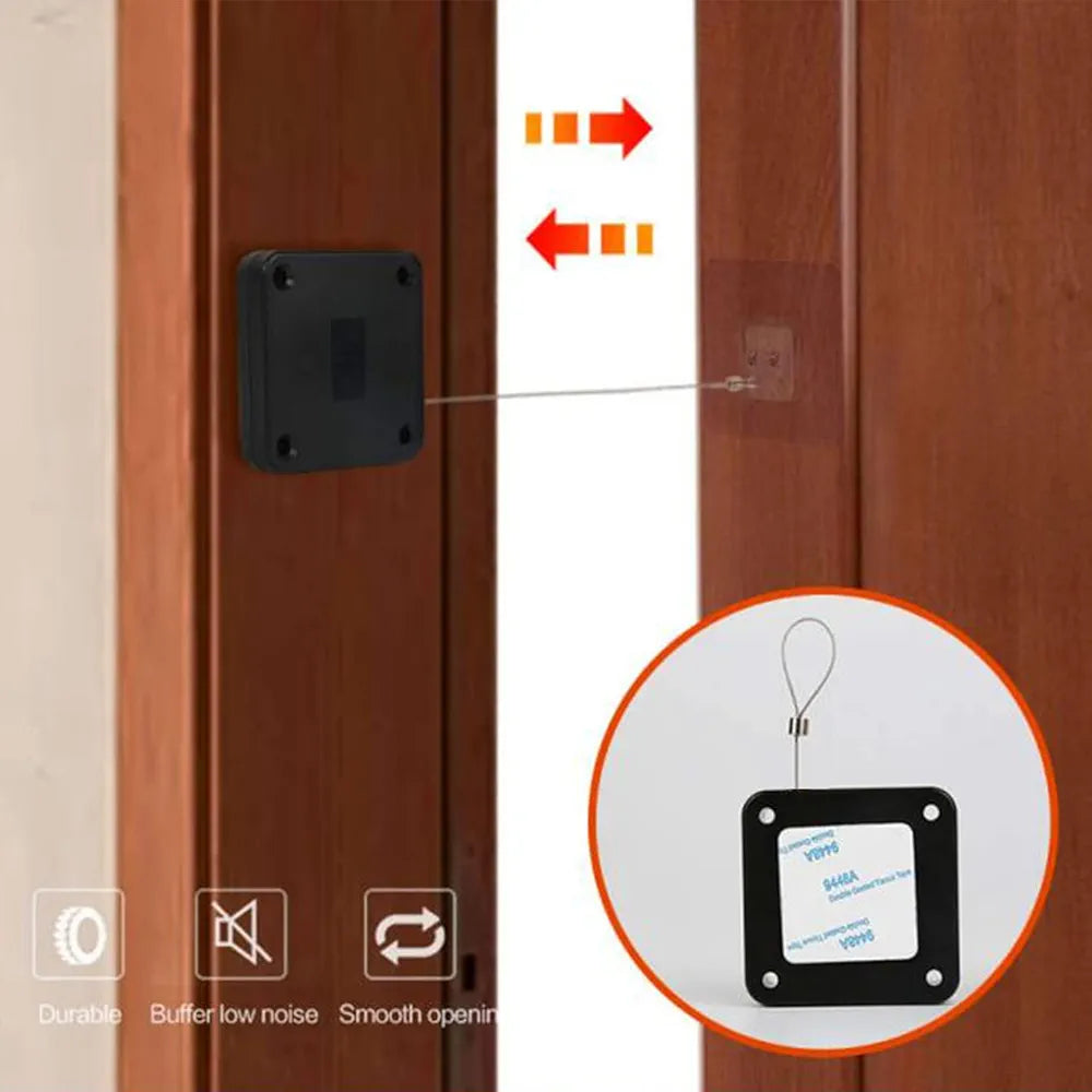 ChaiMoksha Automatic Door Closer — Steel Drawstring Auto Closer for Screen, Sliding & Home Doors