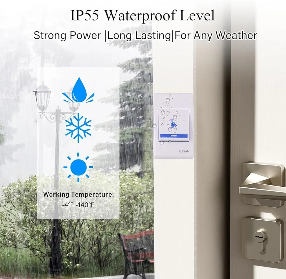 ChaiMoksha Wireless Doorbell — 100ft Range, 32 Melodies & LED Flash